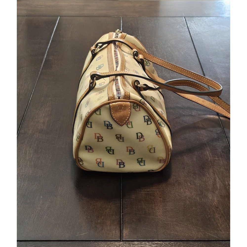 Y2K Dooney & Bourke Rainbow DB Monogram Barrel Bag 11" Vintage - Picture 4 of 10